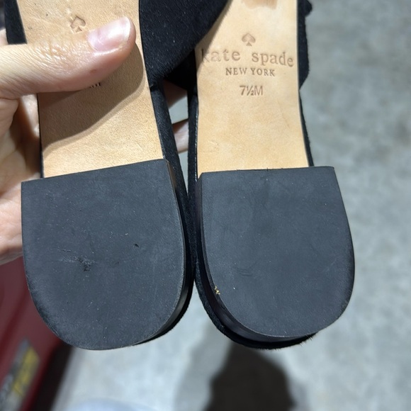 Kate Spade Faryn Black Suede Slip On Ruffle Mules Size 7.5 - Picture 15 of 15